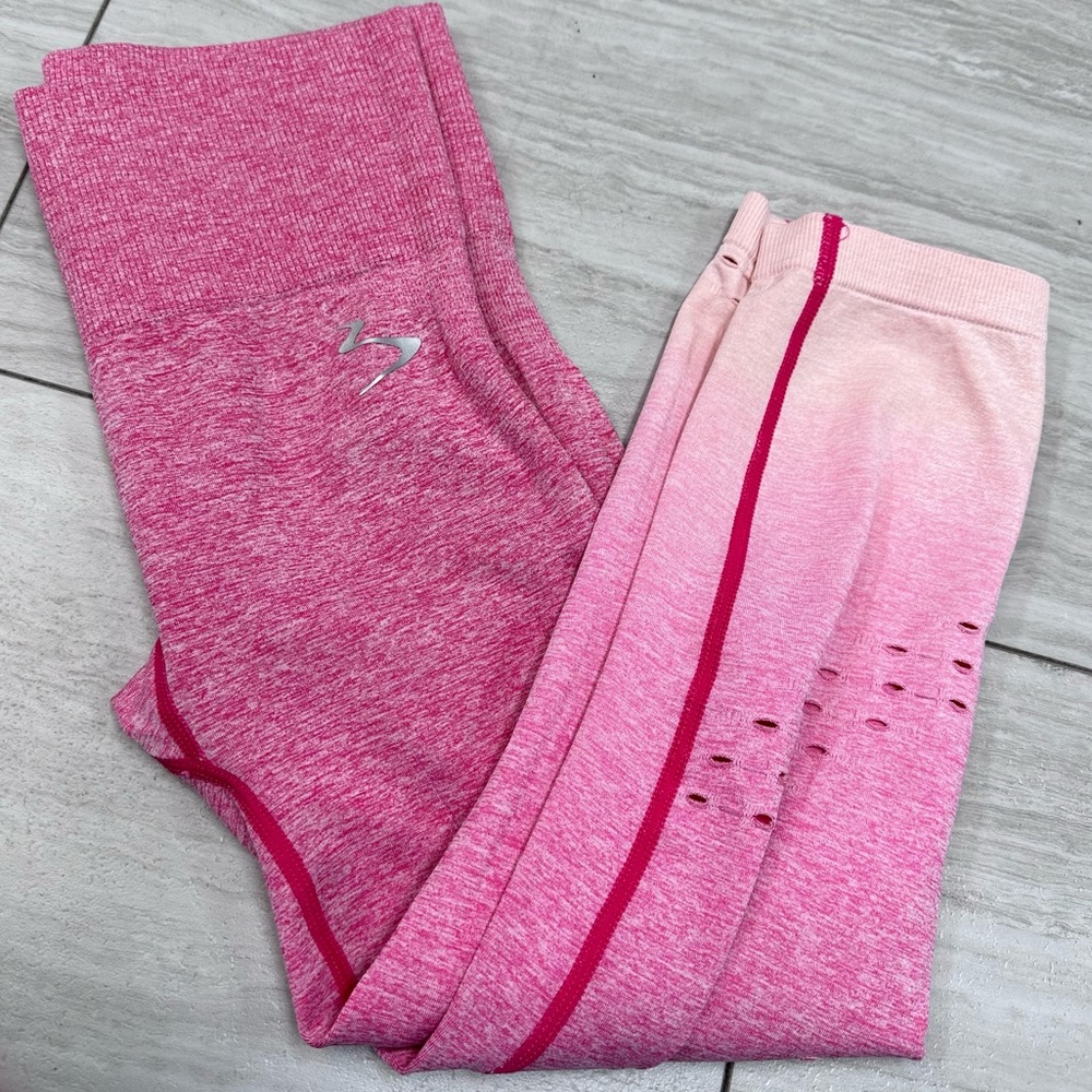 Pink ombré capri leggings